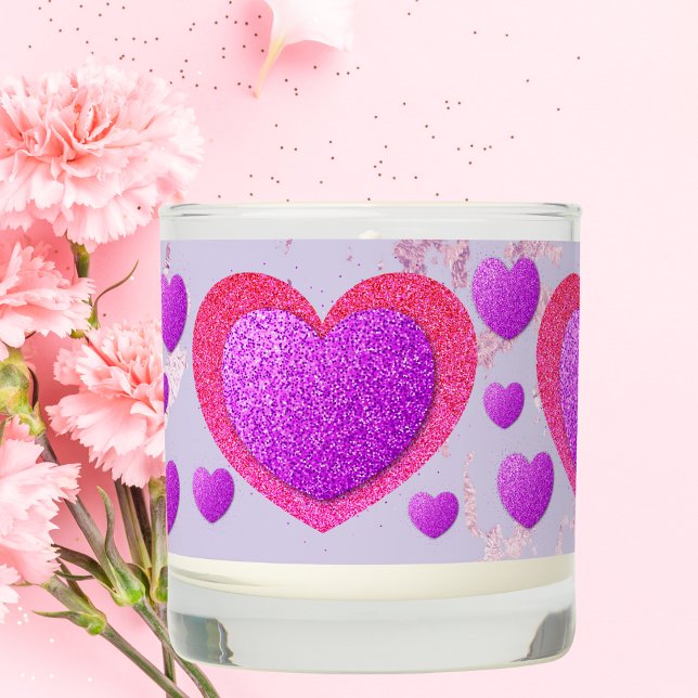 Pretty Pink Glitter Hearts Scented Jar Candle (Creator Uploaded)