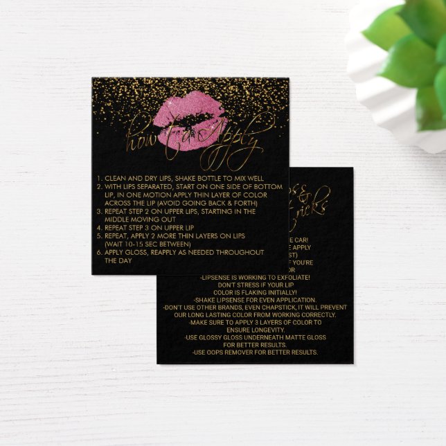Pretty Pink Glitter Lips Application Instructions (Desk)
