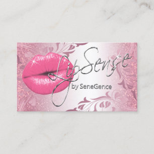 Pretty Pink Glitter Lips Business Card