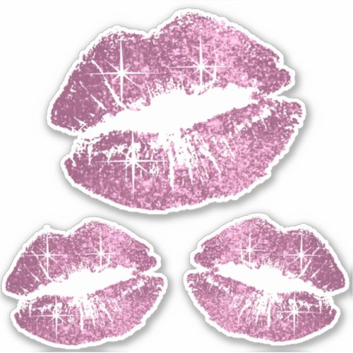 Pretty Pink Glitter Lips _ Kiss_Cut Sticker