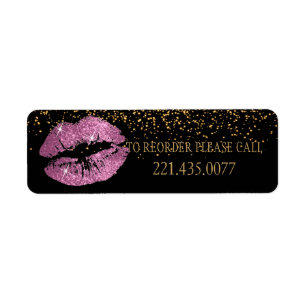 Pretty Pink Glitter Lips - Reorder Label