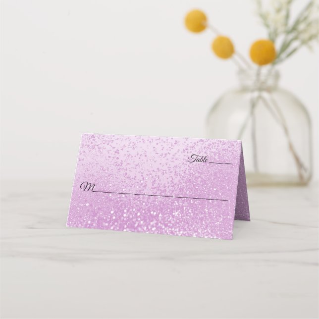 Pretty Pink Glitter   Place Card (Front)