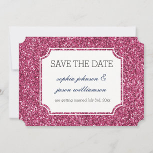 Pretty Pink Glitter save the date