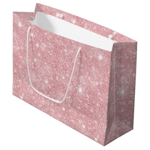Pretty Pink Glitter Sparkle Birthday Large Gift Bag