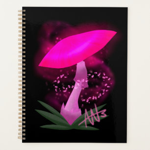 Pretty Pink Glowing Mushroom Planner