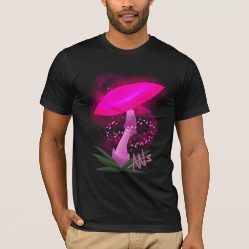 Pretty Pink Glowing Mushroom T_Shirt