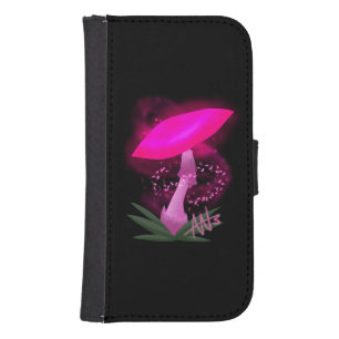 Pretty Pink Glowing Mushroom Wallet Phone Case