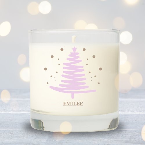 Pretty Pink Gold Christmas Tree Scented Candle