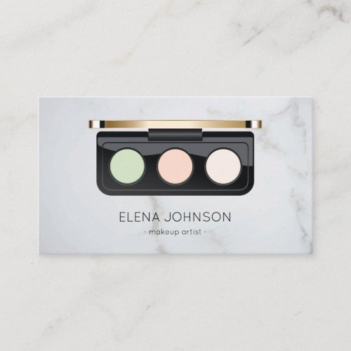 Pretty Pink Gold White Marble Makeup Artist Business Card