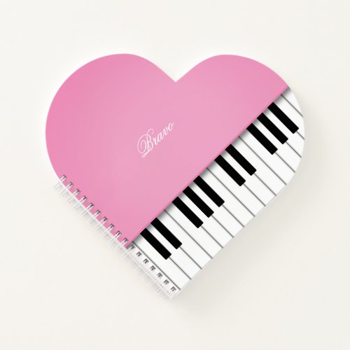 Pretty Pink Grand Piano Music Keyboard Custom Notebook