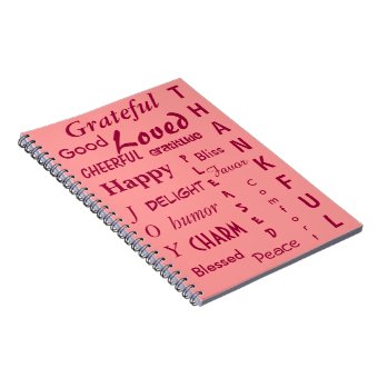 Pretty Pink Gratitude Notebook | Zazzle