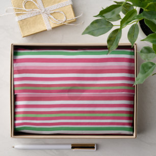 Pretty Pink, Green and Red Stripes Tissue Paper