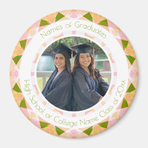 Pretty Pink Green Best Friends Graduation Gift Magnet