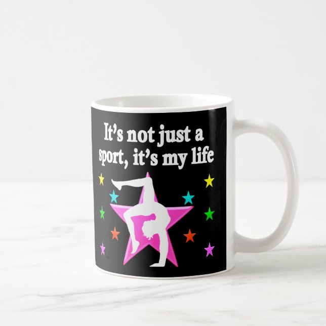 PRETTY PINK GYMNASTICS IS MY LIFE DESIGN COFFEE MUG (Right)