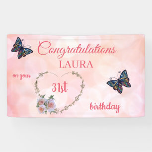 Pretty Pink Happy 31st Birthday Banner