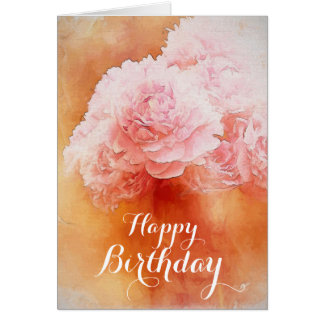 Pink Peony Happy Birthday Cards - Invitations, Greeting & Photo Cards 