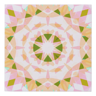 Pretty Pink Happy Green Summer Star Dopamine Decor Faux Canvas Print