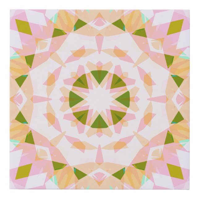 Pretty Pink Happy Green Summer Star Dopamine Decor Faux Canvas Print (Front)