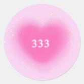 444 Modern Pink Heart Aesthetic Angel Number Classic Round Sticker