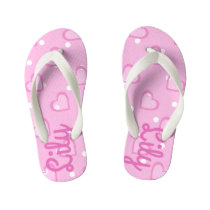 Pretty Pink Heart Customisable Kids Flip Flops Pretty Pink Heart Customisable Kids Flip Flops