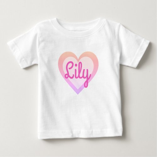 Pretty Pink Heart Customizable Gerber Baby Vest Baby T_Shirt