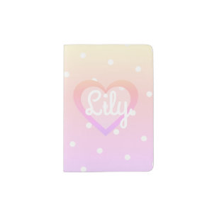 Pretty Pink Heart Customizable Passport Holder