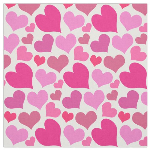 Pretty Pink Hearts Bursting With Love Fabric