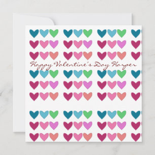 Pretty Pink & Hearts Colorful Valentine’s Day Holiday Card