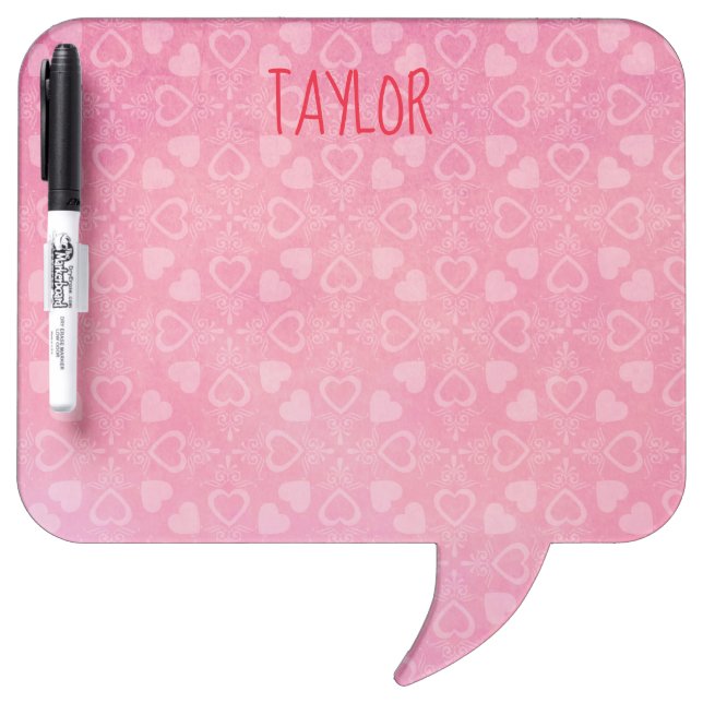 Pretty pink hearts dry erase board (Front)