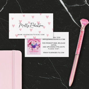 Pretty Pink Hearts Romance Author Writer Business Card
