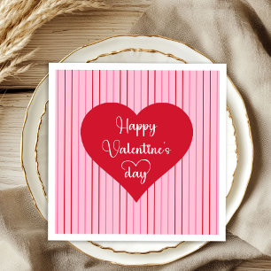 Pretty Pink Hearts Valentine Decor Napkins