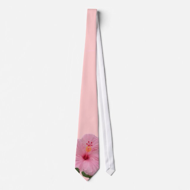 Pretty Pink Hibiscus Neck Tie (Front)