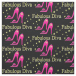 PRETTY PINK HIGH HEELS FABULOUS DIVA FABRIC