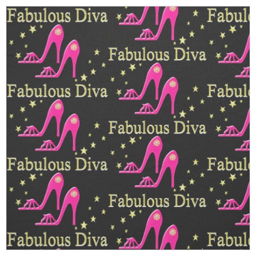 PRETTY PINK HIGH HEELS FABULOUS DIVA FABRIC