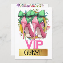 Pretty Pink High Heels VIP Guest Invitation