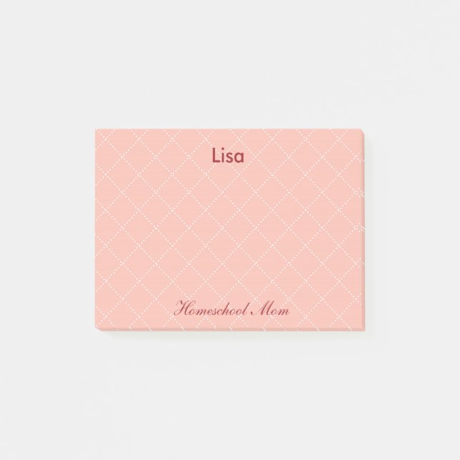 Pretty Pink Homeschool Mom Post-it Notes (Front)