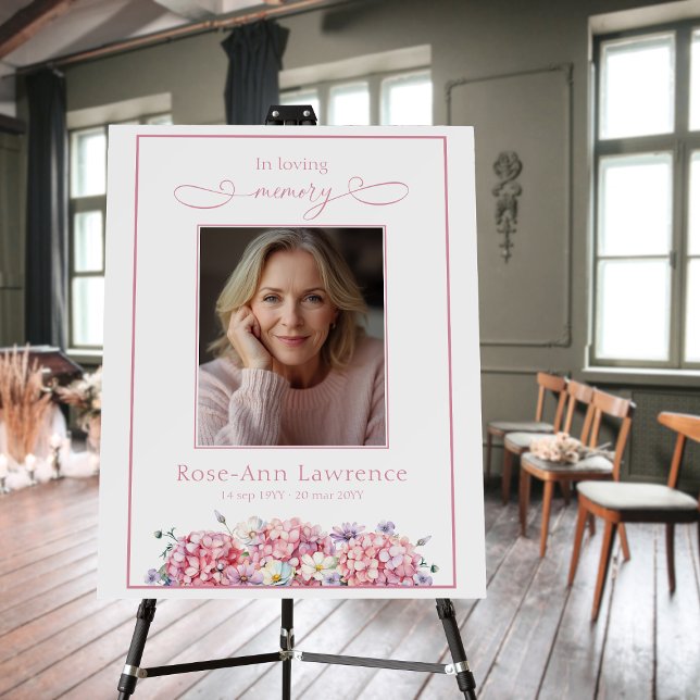 Pretty Pink Hydrangea In Loving Memory Funeral Foam Board (Creator Uploaded)