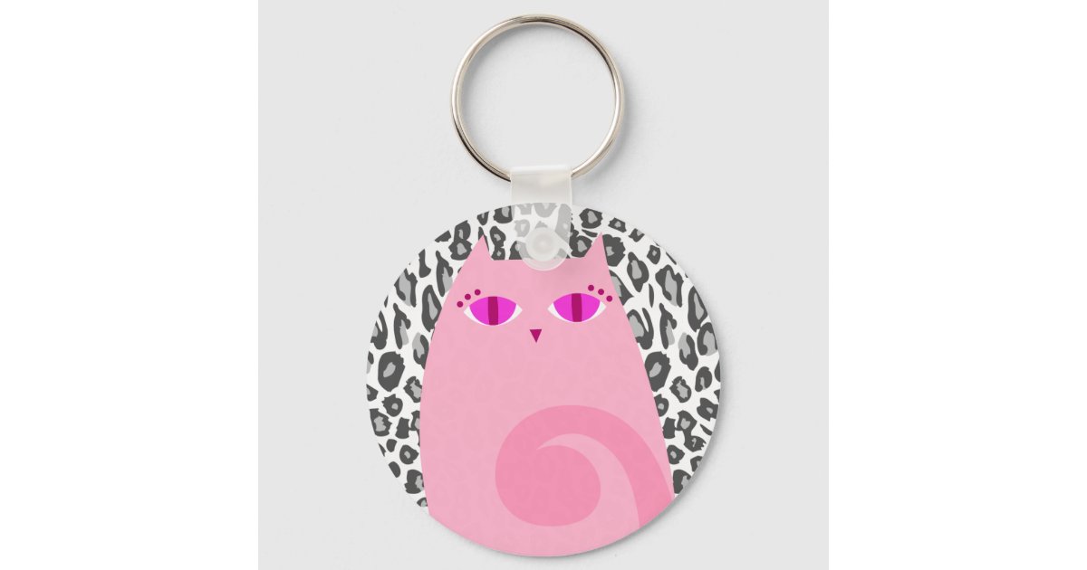 Pink Skull Glitter Keychain - Hearts