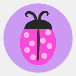 Pretty Pink Ladybug Sticker