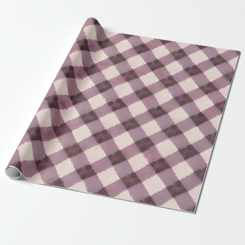 Pretty Pink Lavender and Brown Plaid Gift Wrap