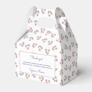 Pretty Pink Lavender Floral Custom Thank You Favor Boxes