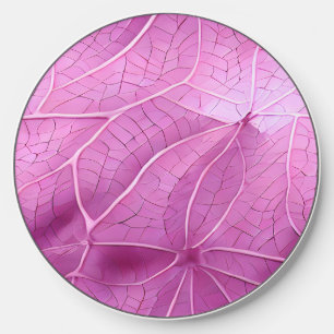 Pretty Pink Leaves Pattern Wireless Charger