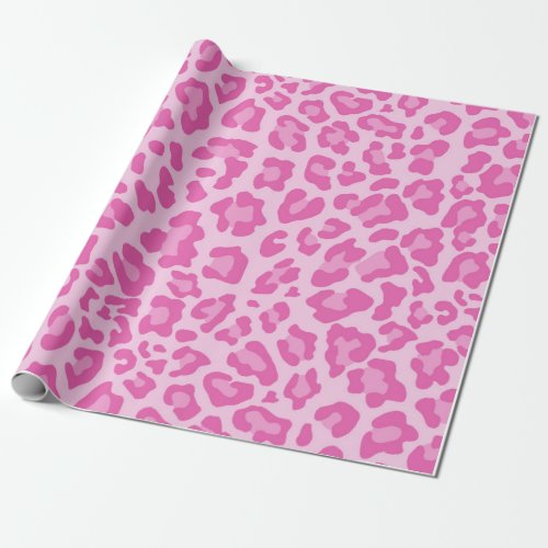 Pretty Pink Leopard Chic Animal Print Wrapping Paper