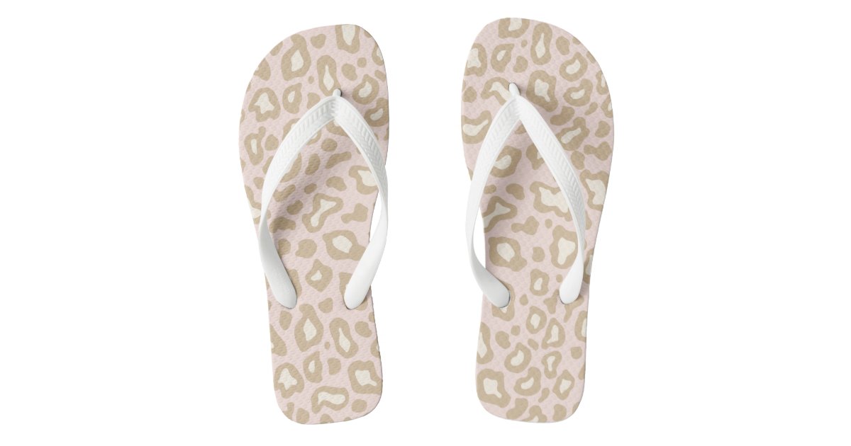 Pretty Pink Leopard Flip Flops | Zazzle