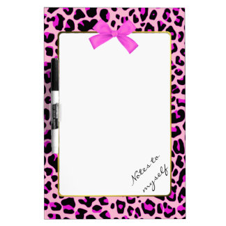 Pretty Pink Leopard Print Dry Erase Board