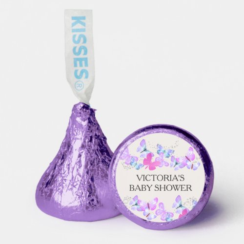 Pretty Pink Lilac Butterfly Baby Shower Hersheys Kisses
