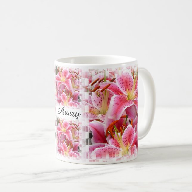 Pretty Pink Lilies  Coffee Mug (Front Right)