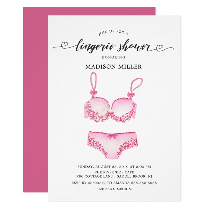 Pretty Pink Lingerie Bridal Shower Invitation 