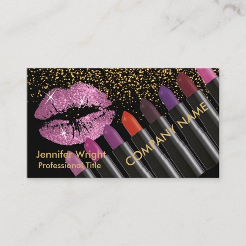 Pretty Pink Lips  Lipstick Business Card