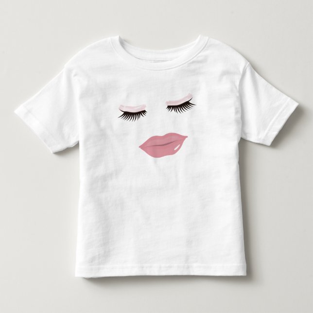 Pretty Pink Lip's Toddler Ruffle Dress Toddler T-shirt (Front)